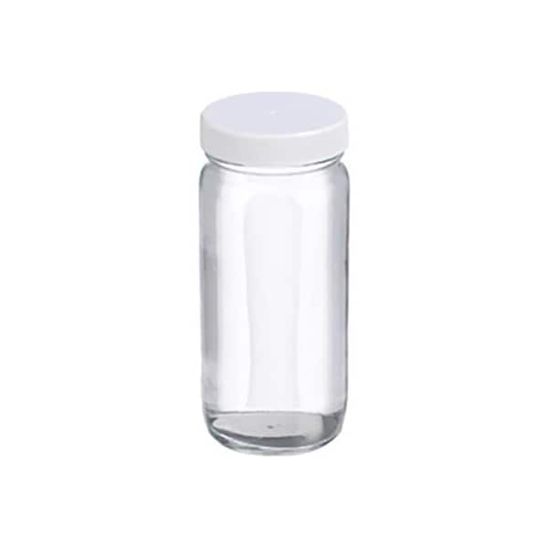Cp Lab Safety. Wheaton 8 oz Clear Wide Mouth Straight Side Glass Bottles 58-400 PTFE Lined Caps Case of 24 W217003 - main